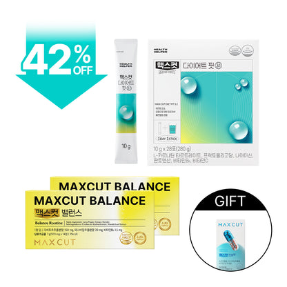 新品首發！解鎖明星輕盈管理  MAXCUT小綠水28入*1盒+平衡小黃錠14入*2盒 贈 阻脂膠囊Cr18顆*1盒