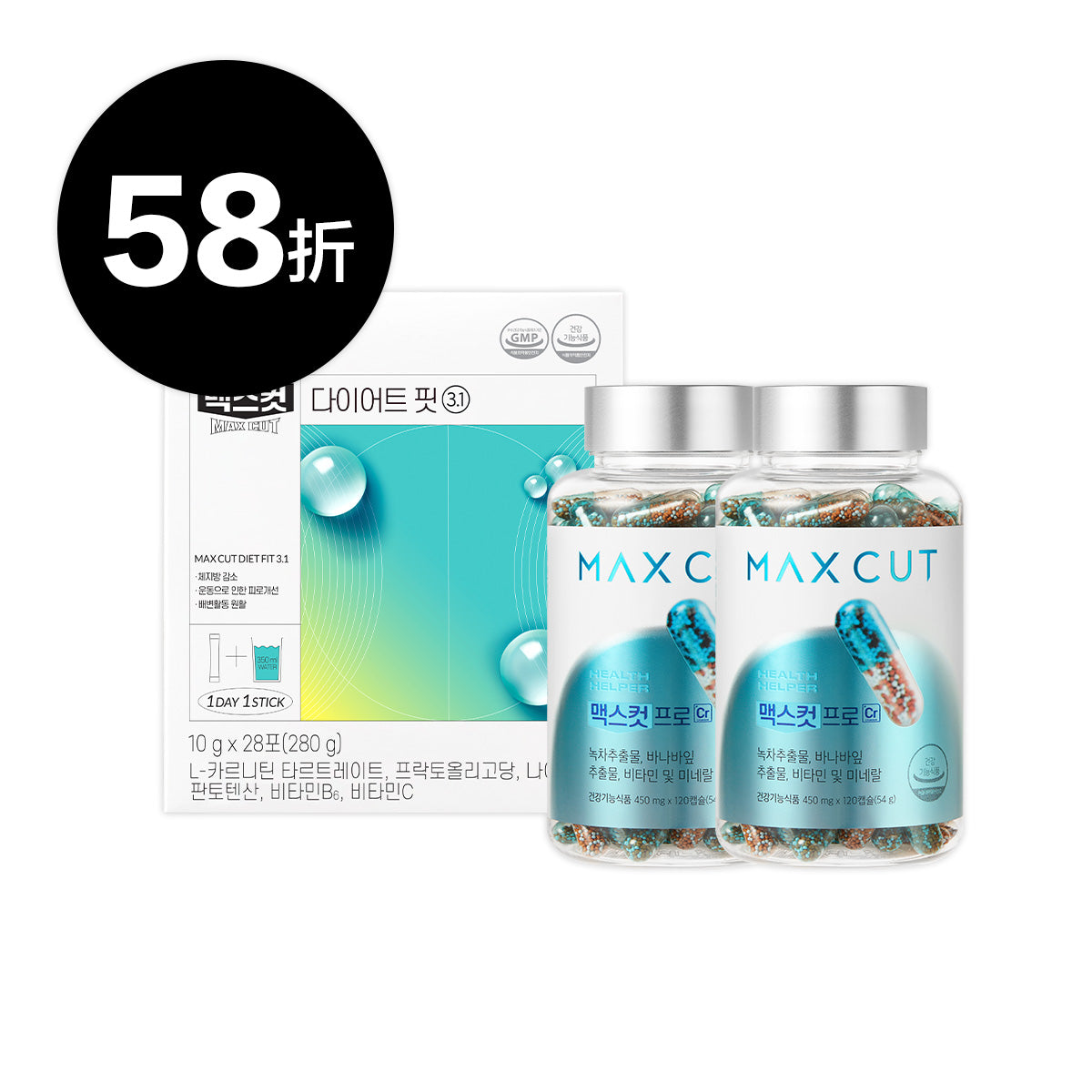 蓉蓉 X MaxCut 小綠水28入*1盒 + 阻脂膠囊120入*2盒
